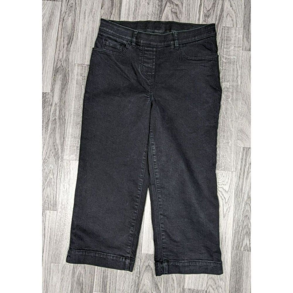 (3/$35) Alia Womens‎ Size 8 Pull On Black Denim Capri Pants